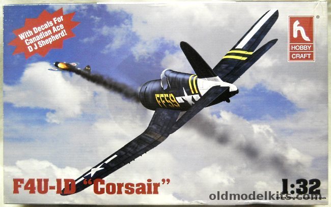 Hobby Craft 1/32 F4U-1D Corsair (Trumpeter Molds) - US Navy VMF-351 USS Cape Glouster July 1945 / VF-84 USS Bunker Hill Okinawa Febuary 1945 / RCNVR Canada Sub. Lt. D J Shepherd HMS Victorious January 1945 / El  Salvador 1969 Last Combat Corsair, HC1714 plastic model kit